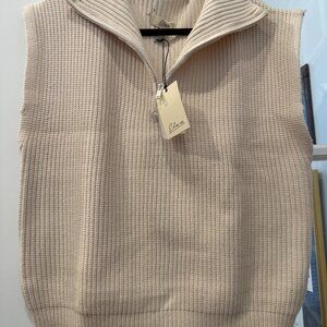 Elan - NWT Cream Knit Zip Up Sweater - Size XL